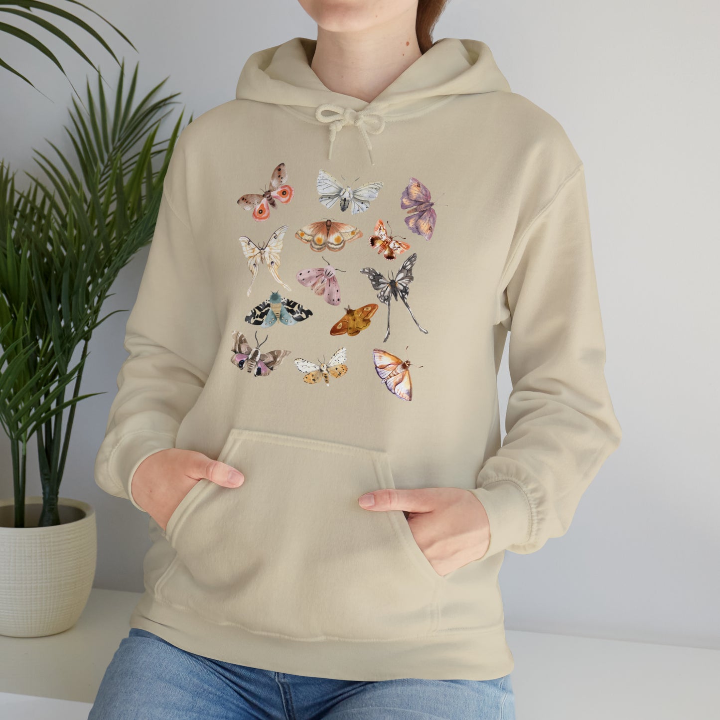 Watercolor Moth Hoodie FRONT