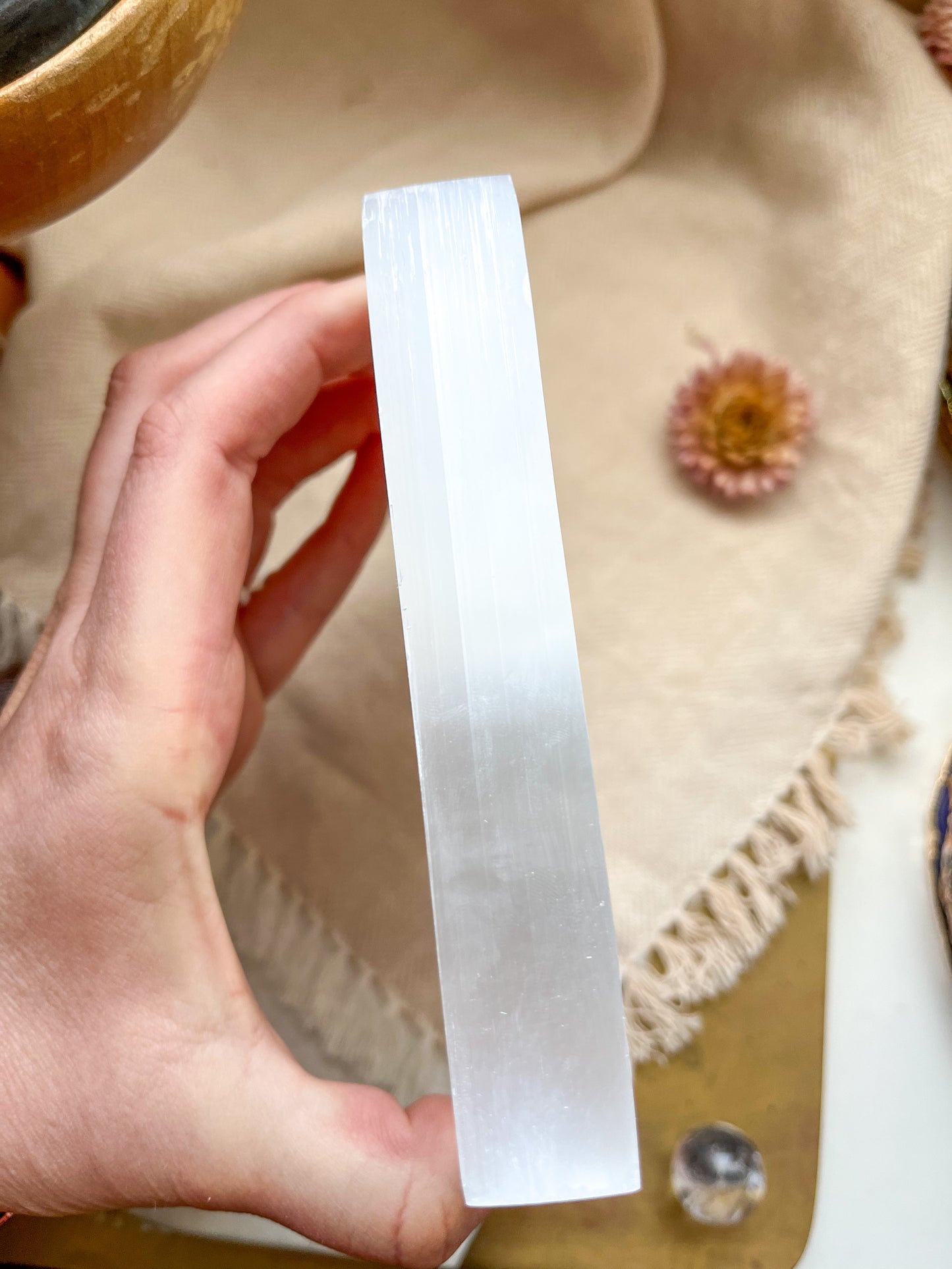 DOORBUSTER "Zodiac Wheel" Large Satin Spar Selenite Square