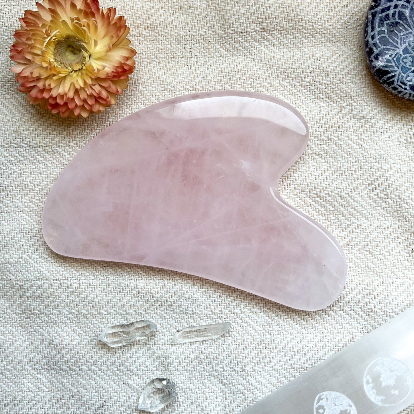 Rose Quartz Gua Sha Facial Massage Tool