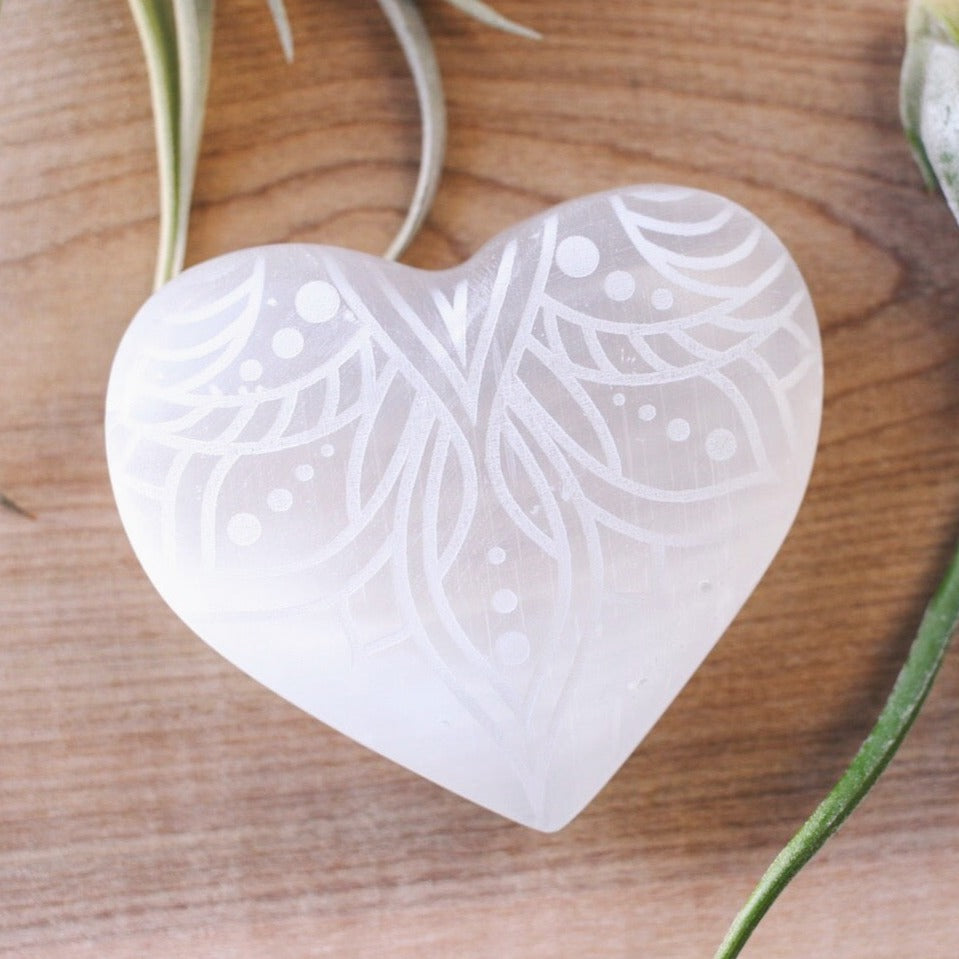 *FREE* “Lotus Belle” Small Sacred Selenite Heart (Just Pay Shipping)