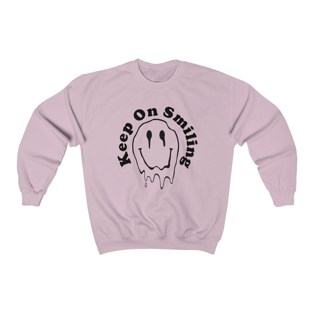 Keep On Keepin' On Melted Smiley Face Crewneck Sweatshirt