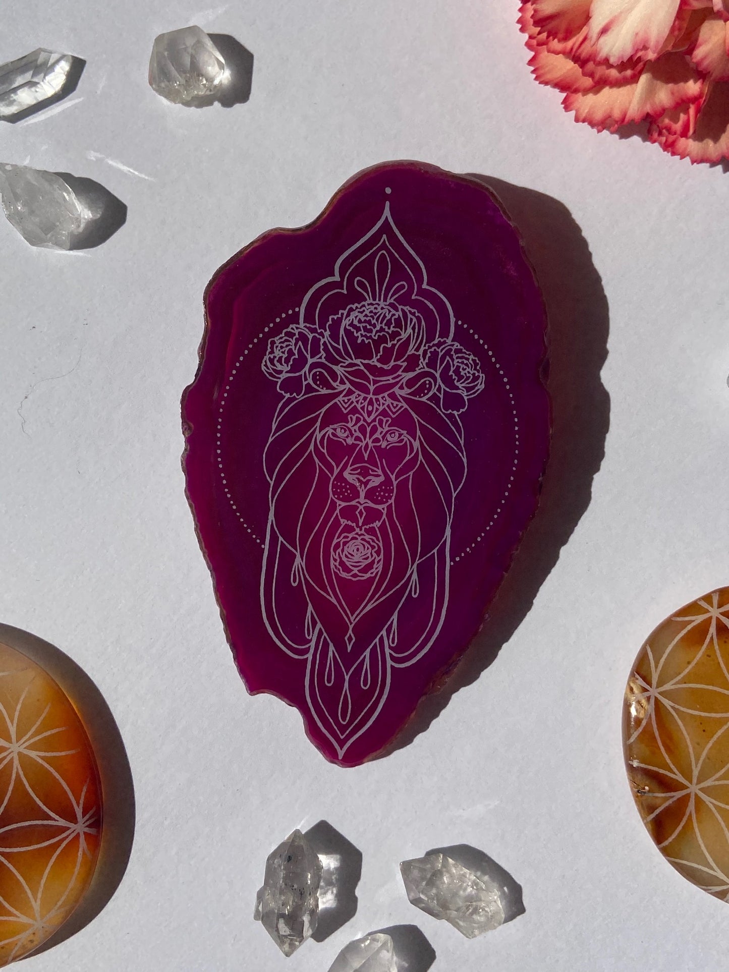 “Regal” Leo Zodiac Agate Slices - Oblong