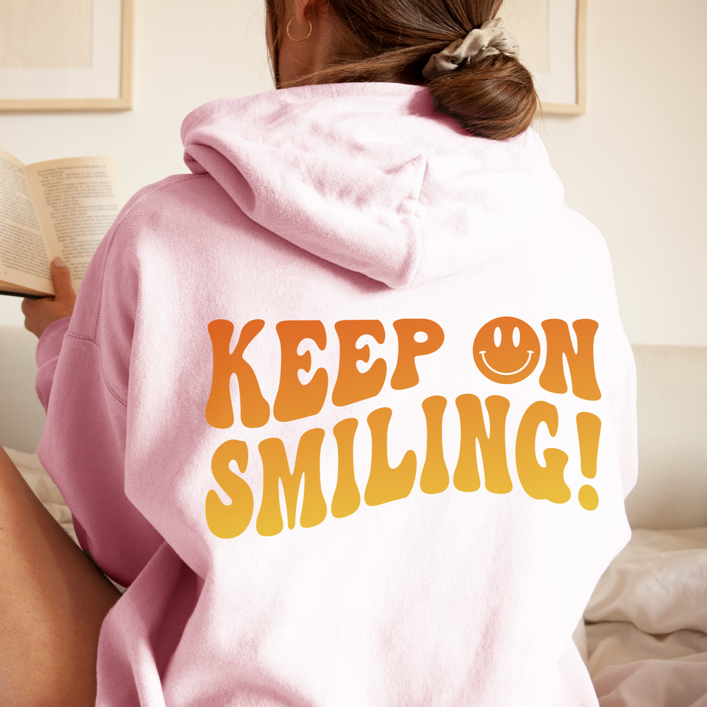 Keep on Smiling On Smiley Face Hoodie Oversized hoodie Retro y2k