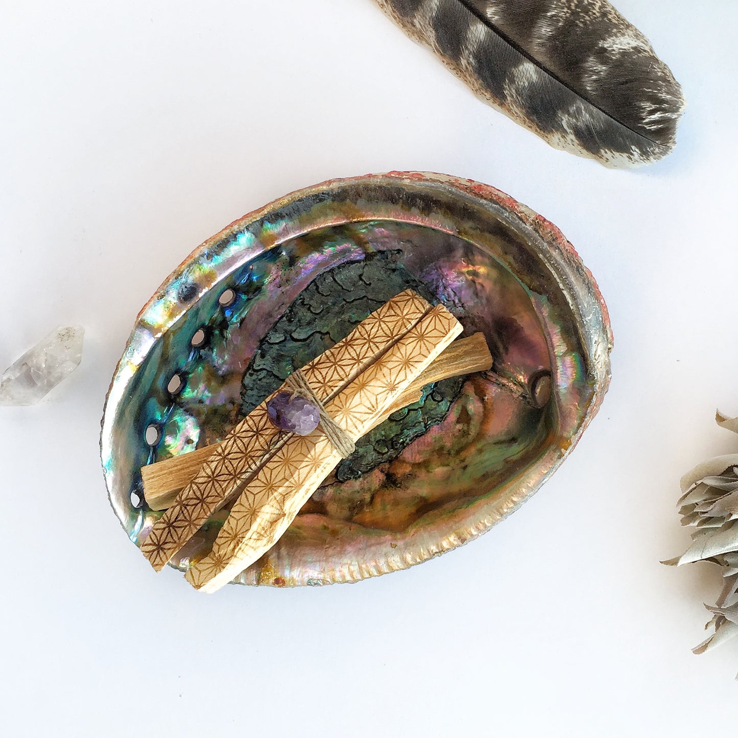 Set of 3 "Sacred Geometry" Etched Palo Santo
