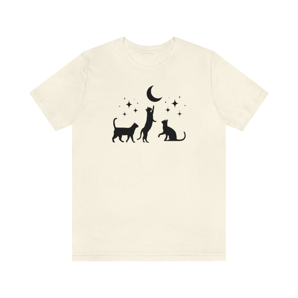Black Cats Crescent Moon Halloween Shirt - Fractalista Designs