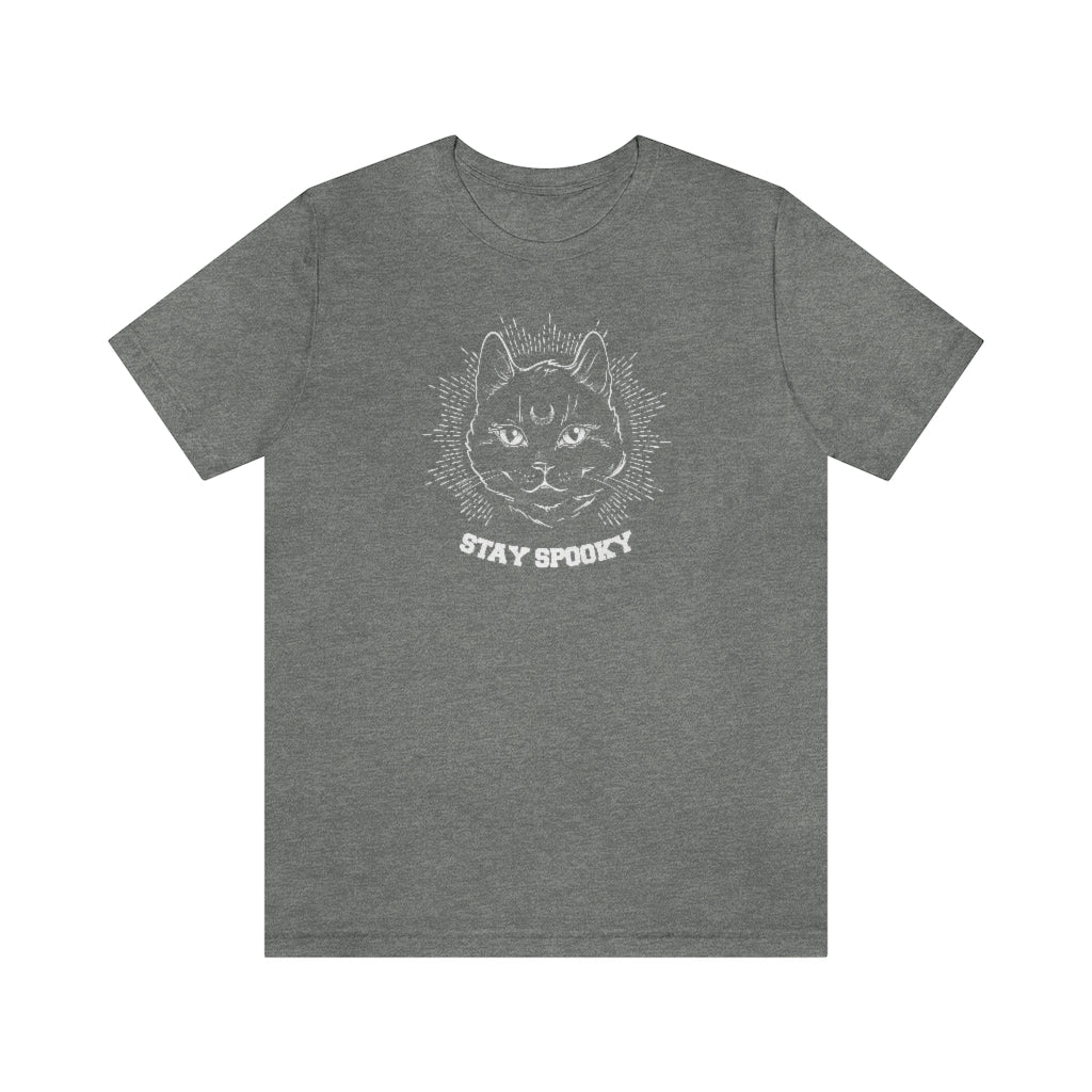 Halloween Black Cat Shirt Stay Spooky College Font