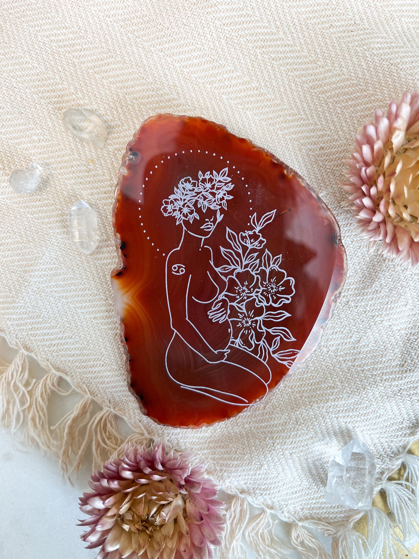 "Divine Mother" Cancer Season Agate Slice ♋️✨ - Fractalista Designs