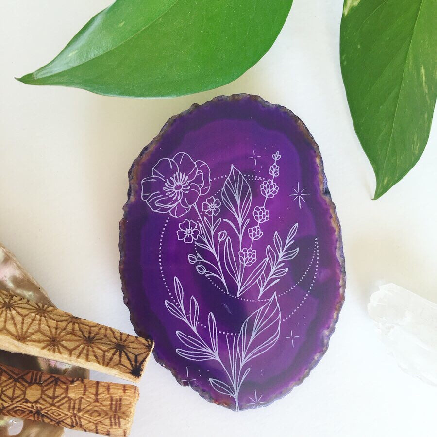 “Moon Blooms” Agate Slice