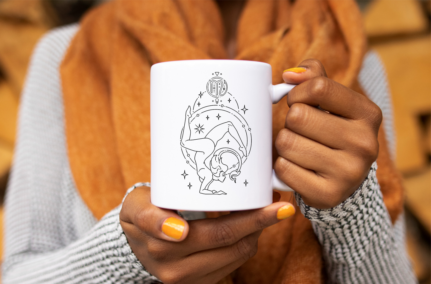 "Strength" Scorpio Goddess Mug White 11oz - Fractalista Designs