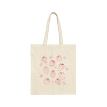 Cottagecore Strawberry Natural Canvas Cotton Tote Bag
