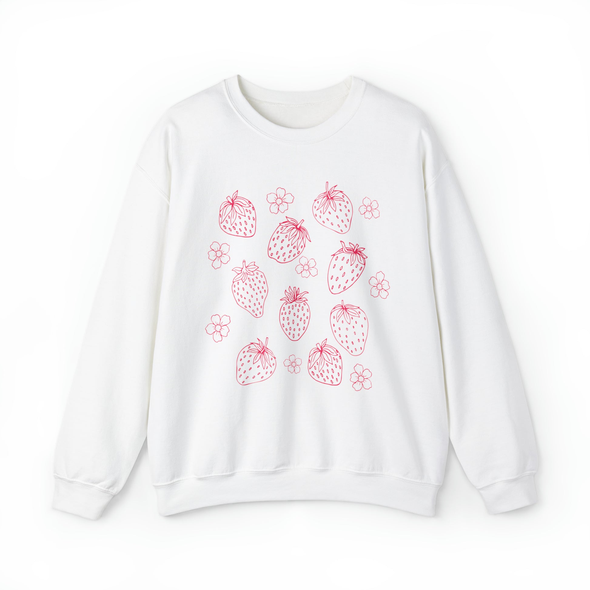 Cottagecore Strawberry Crewneck Sweatshirt - Fractalista Designs