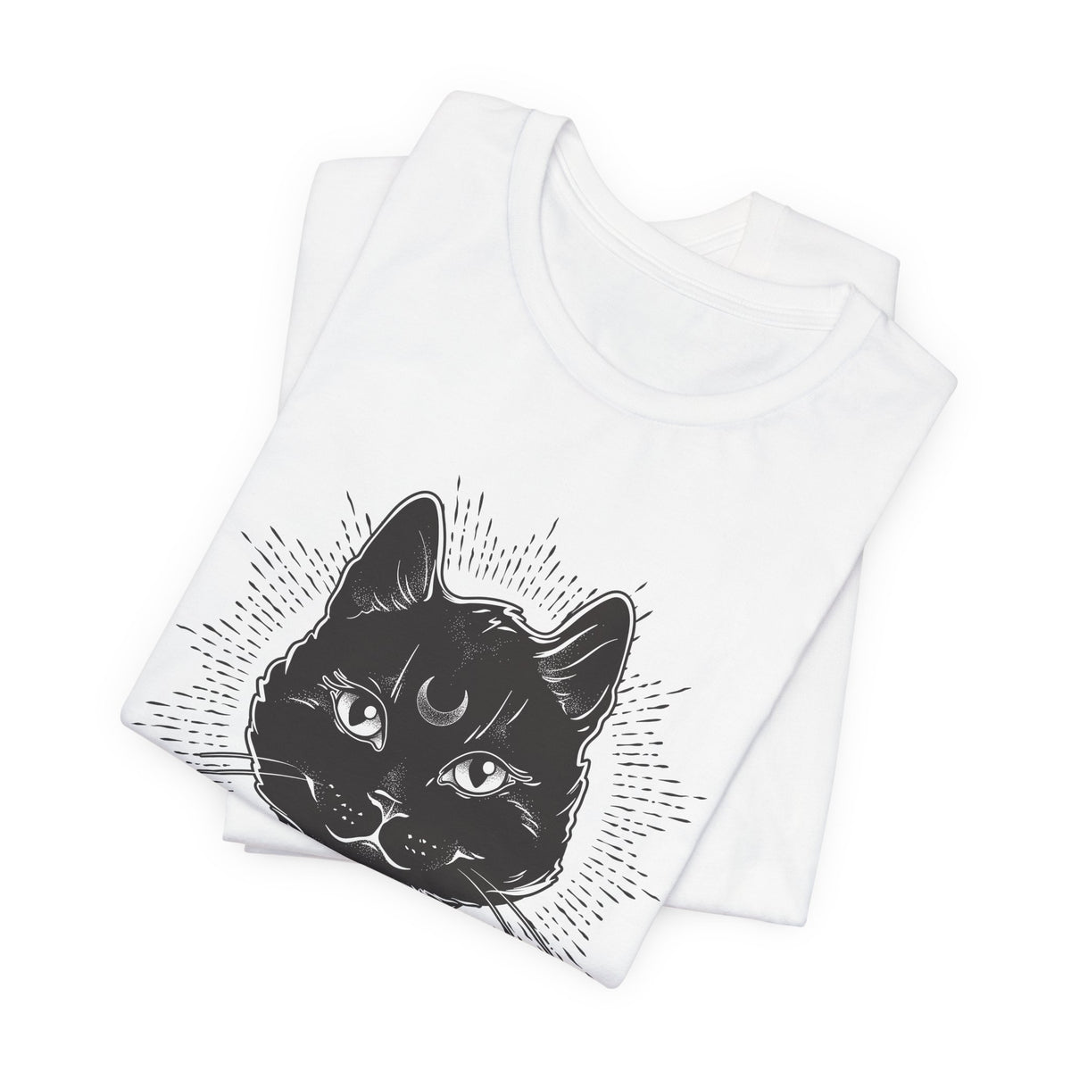 "Stay Spooky" Funky Font Midnight Familiar Black Cat Unisex Jersey Short Sleeve Tee