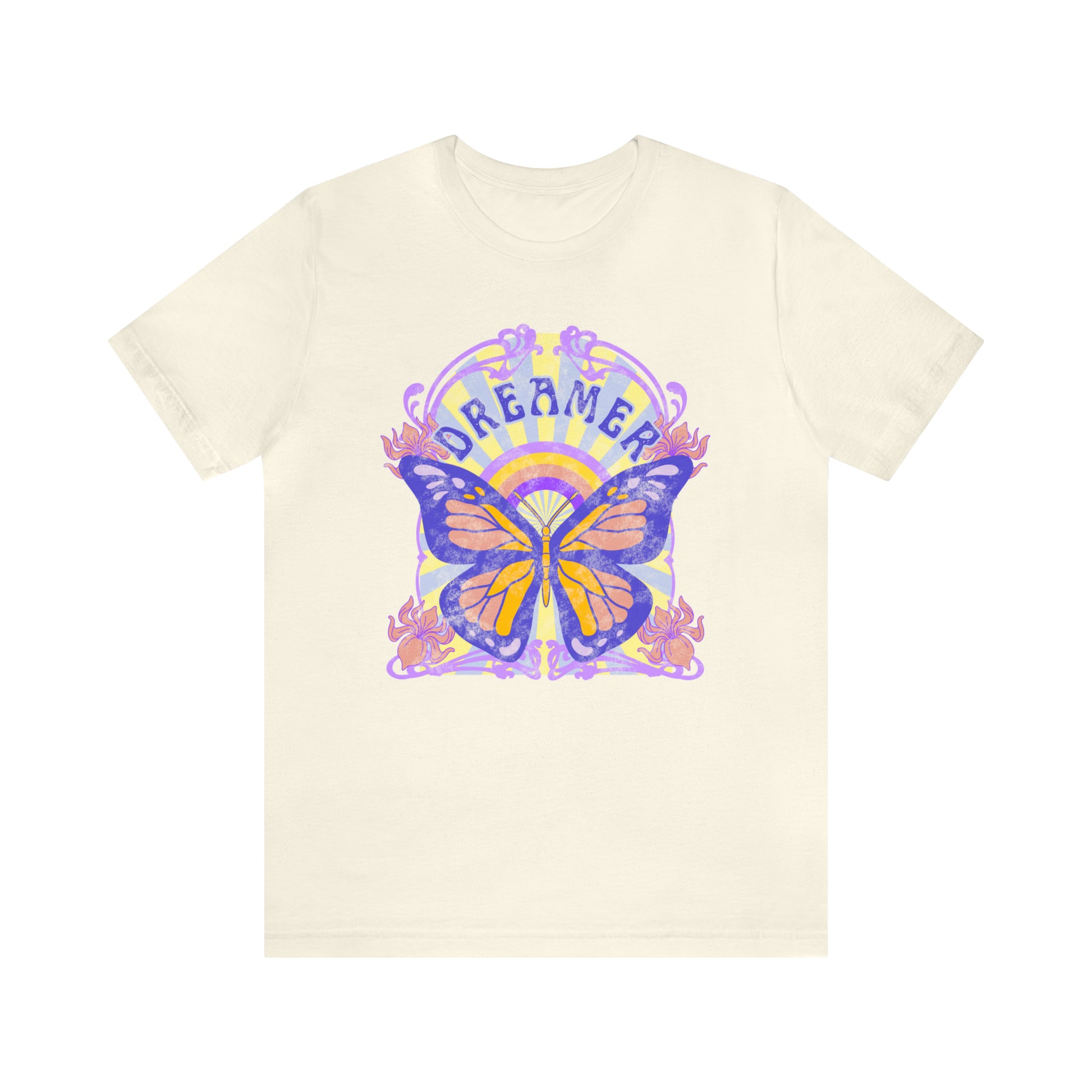 Dreamer Butterfly Art Nouveau Shirt Bella & Canvas - Fractalista Designs