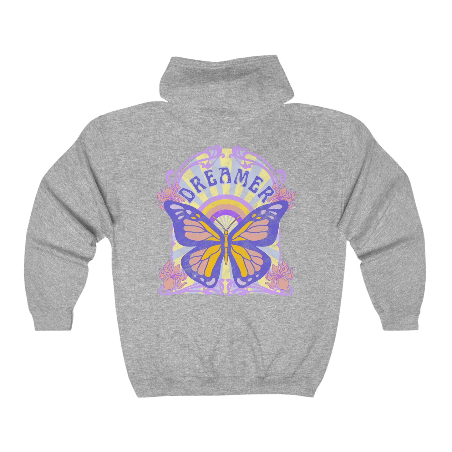 Dreamer Zip up Butterfly Hoodie - Fractalista Designs