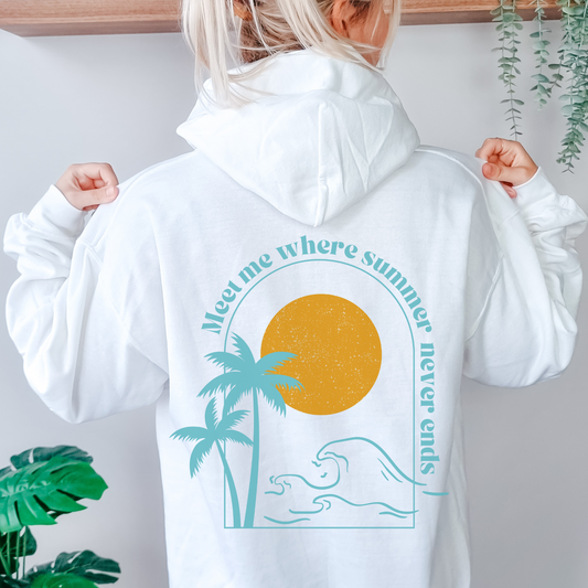 Where Summer Never Ends Sunset Zip Up Hoodie Sweatshirt