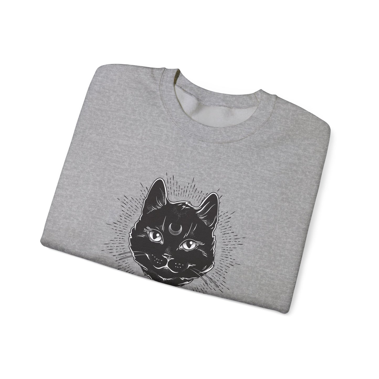Stay Spooky Cat Sweatshirt Funky Font – Halloween Black Cat Graphic Crewneck