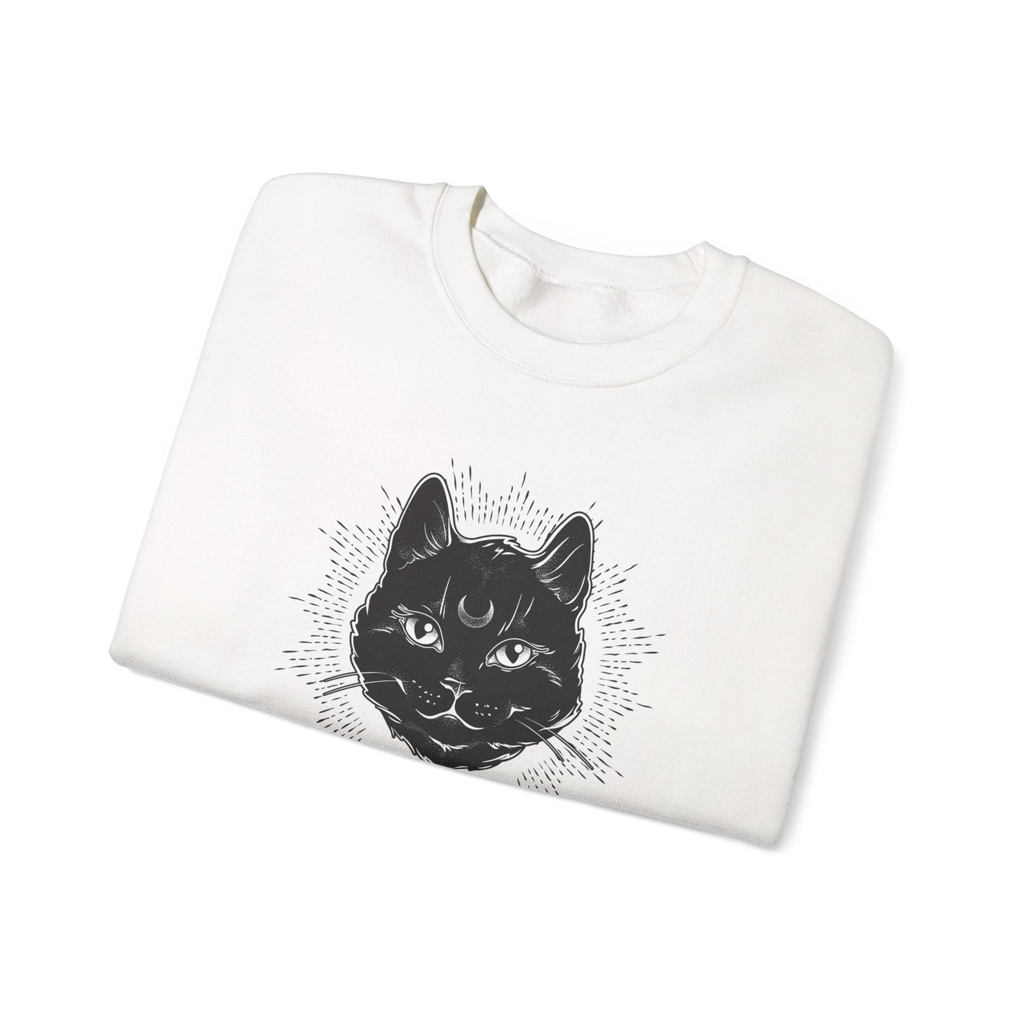 Stay Spooky Cat Sweatshirt Funky Font – Halloween Black Cat Graphic Crewneck