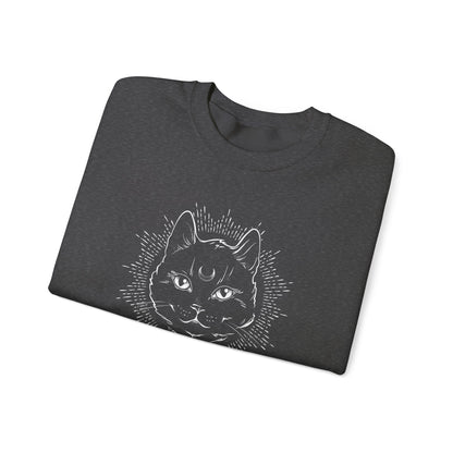 Stay Spooky Cat Sweatshirt Funky Font – Halloween Black Cat Graphic Crewneck