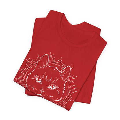 "Stay Spooky" Funky Font Midnight Familiar Black Cat Unisex Jersey Short Sleeve Tee