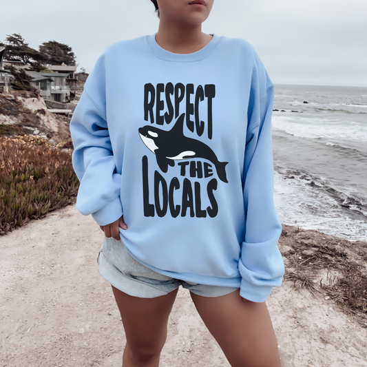 Respect the Locals Orca Whale Crewneck Sweatshirt