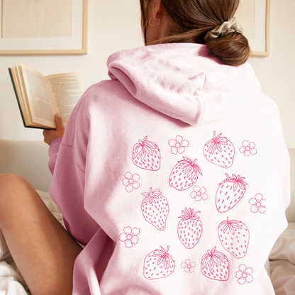 Cottagecore Strawberry Hoodie Sweatshirt - Fractalista Designs