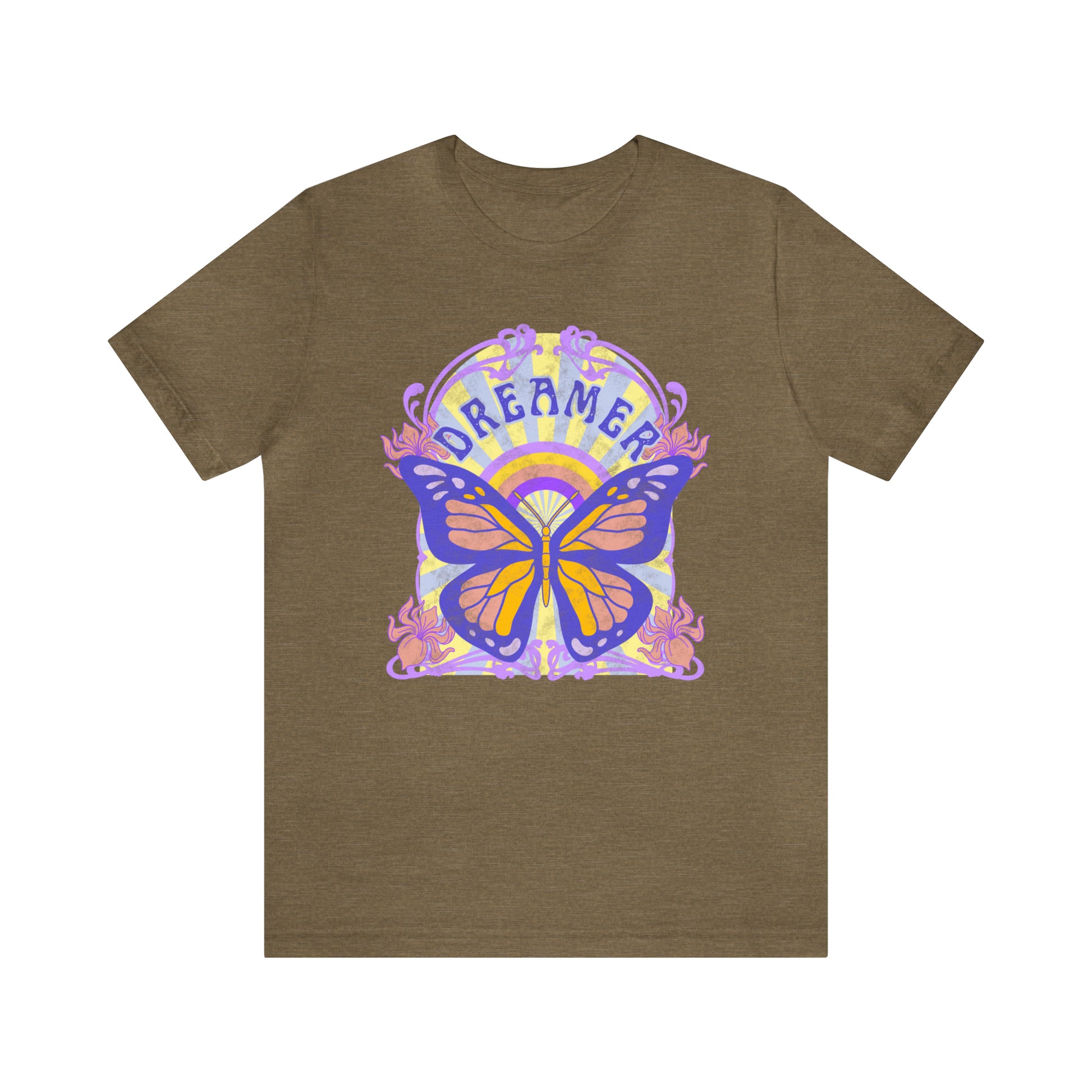Dreamer Butterfly Art Nouveau Shirt Bella & Canvas - Fractalista Designs