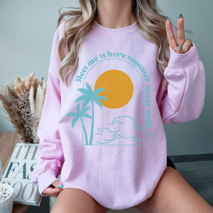 Where Summer Never Ends Sunset Crewneak Sweatshirt