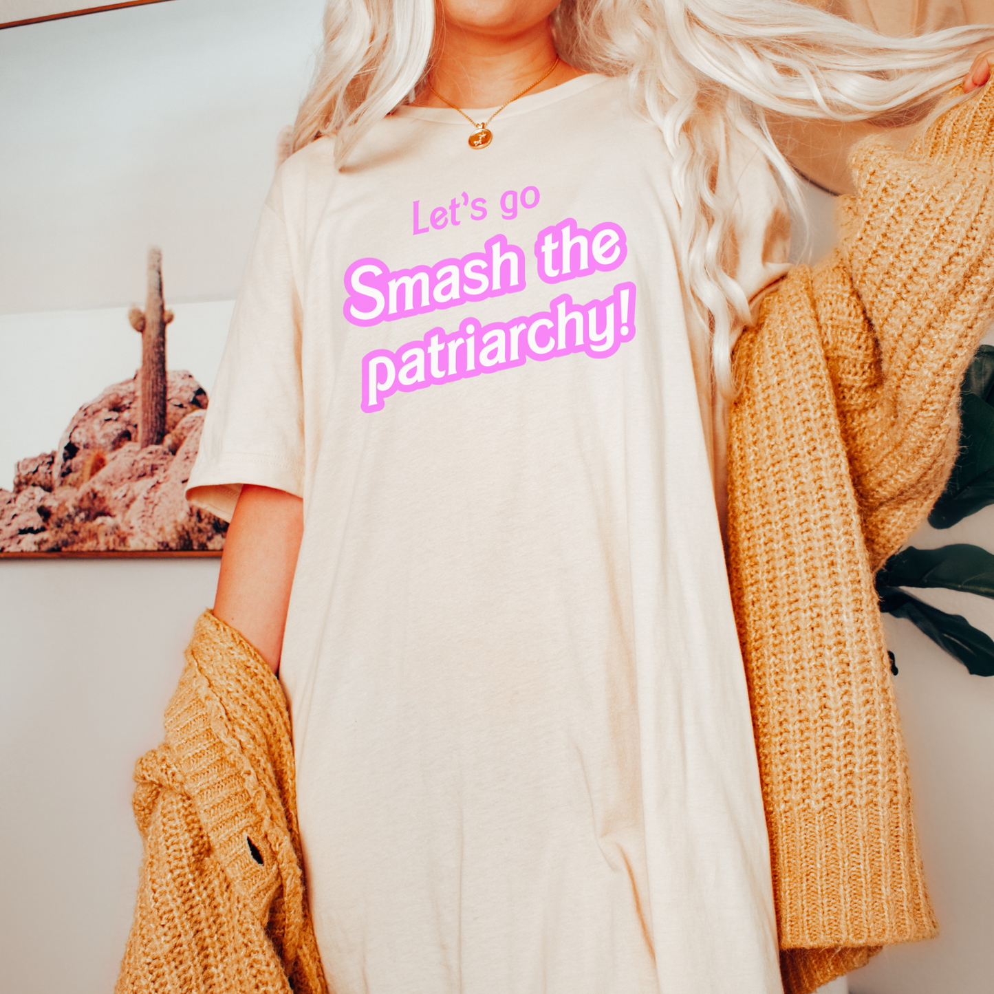 Smash the Patriarchy Barbiecore TShirt Bella & Canvas