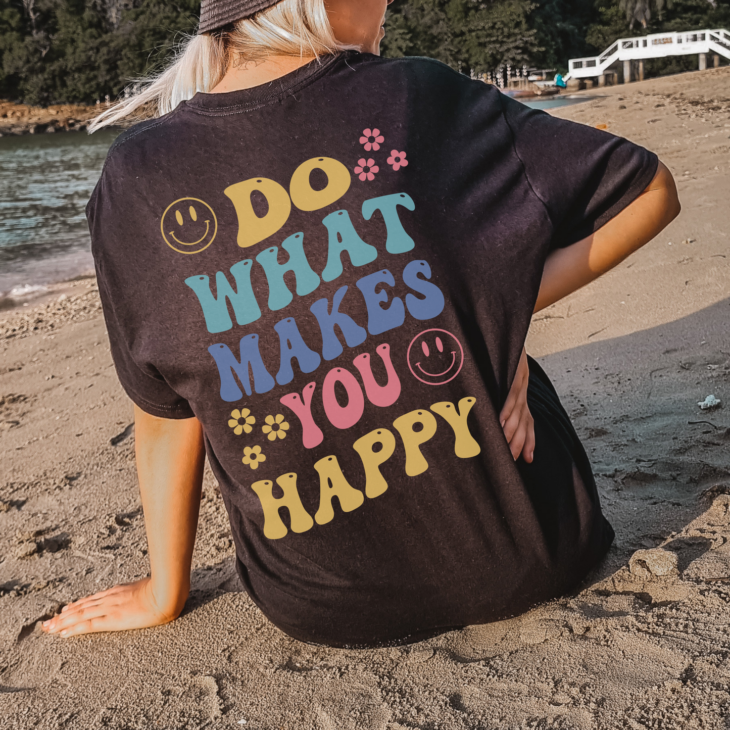 Do What Makes You Happy Back Print Shirt Bella & Canvas - Fractalista Designs