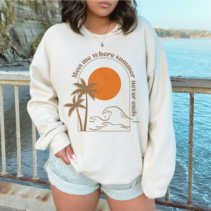 Where Summer Never Ends Sunset Crewneak Sweatshirt