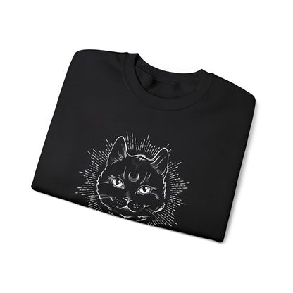 Stay Spooky Cat Sweatshirt Funky Font – Halloween Black Cat Graphic Crewneck