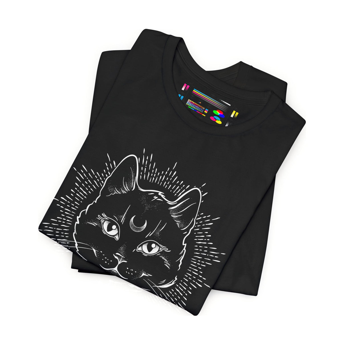 "Stay Spooky" Funky Font Midnight Familiar Black Cat Unisex Jersey Short Sleeve Tee