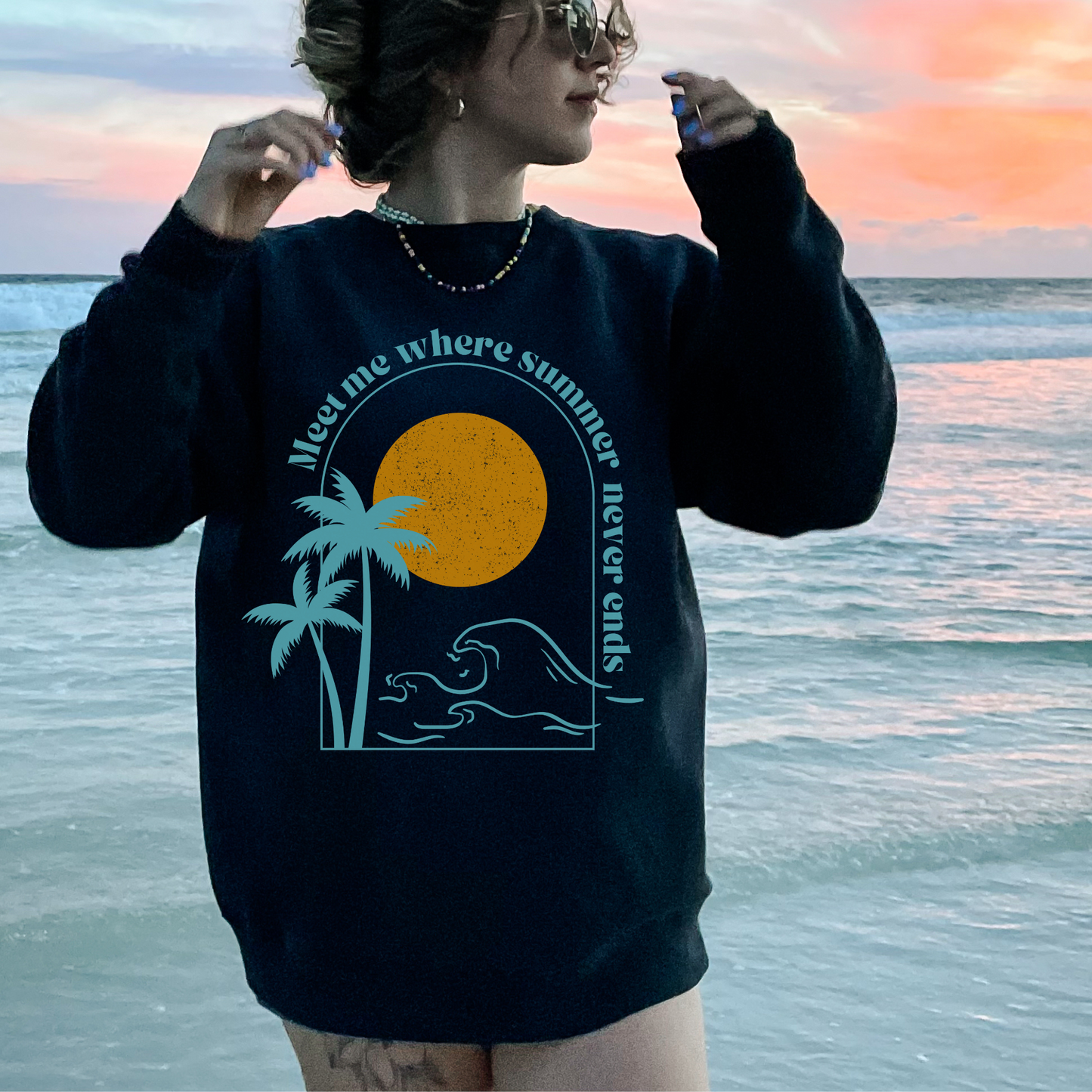 Where Summer Never Ends Sunset Crewneak Sweatshirt