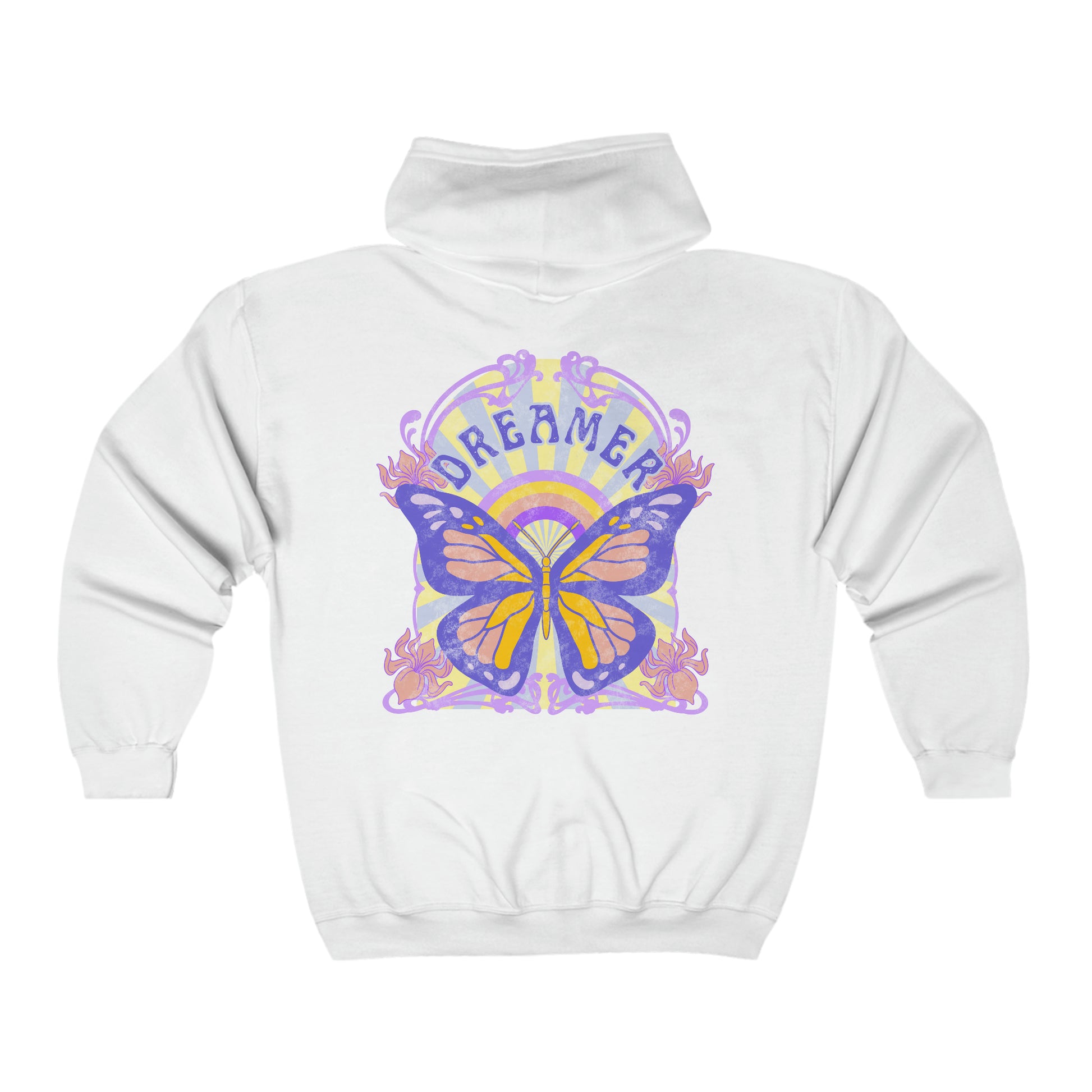 Dreamer Zip up Butterfly Hoodie - Fractalista Designs