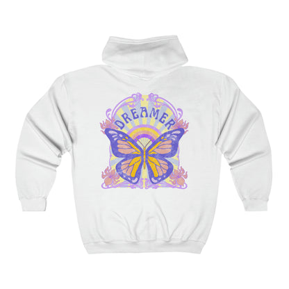 Dreamer Zip up Butterfly Hoodie - Fractalista Designs