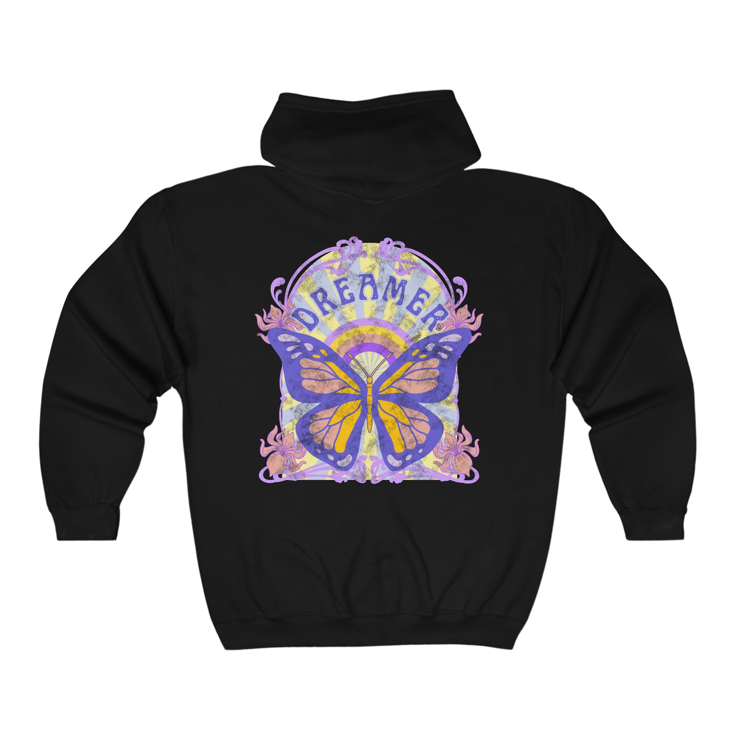 Dreamer Zip up Butterfly Hoodie - Fractalista Designs