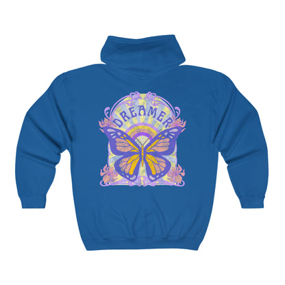 Dreamer Zip up Butterfly Hoodie - Fractalista Designs