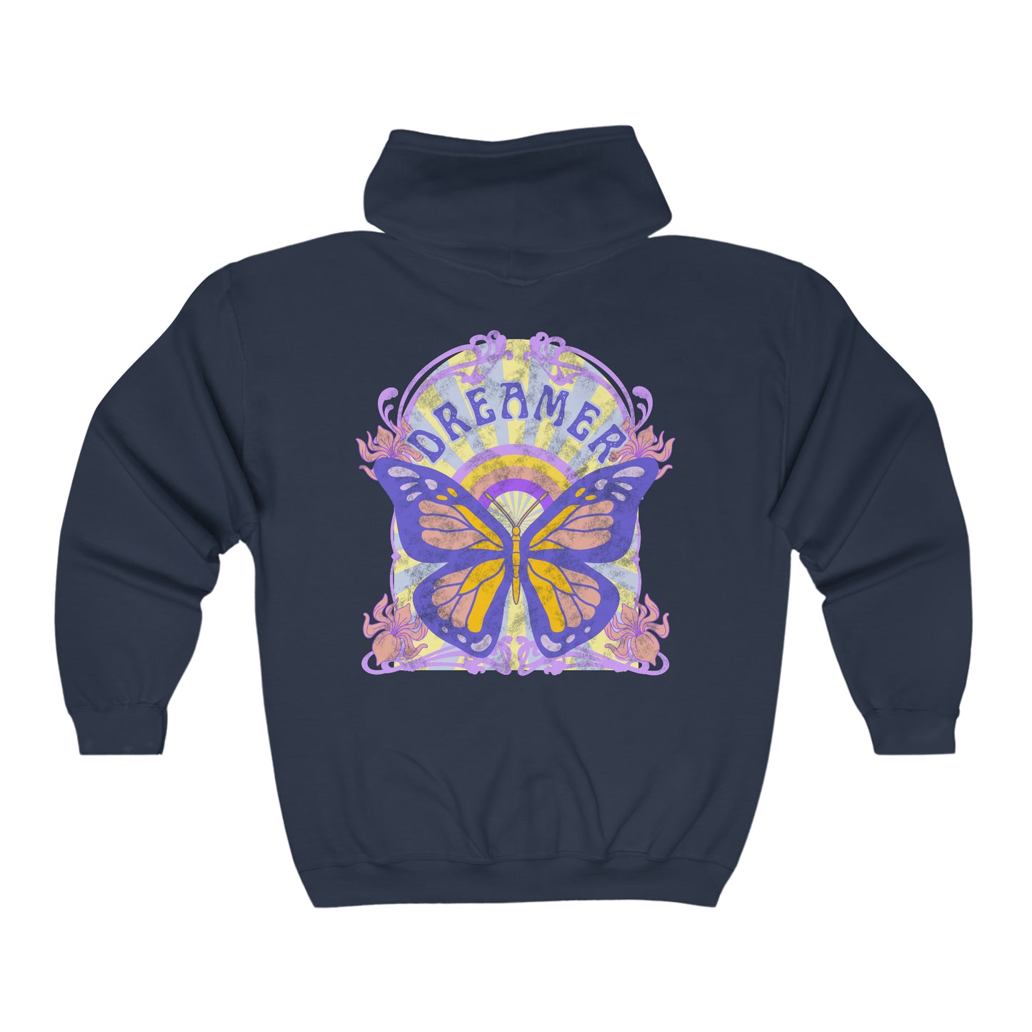 Dreamer Zip up Butterfly Hoodie - Fractalista Designs