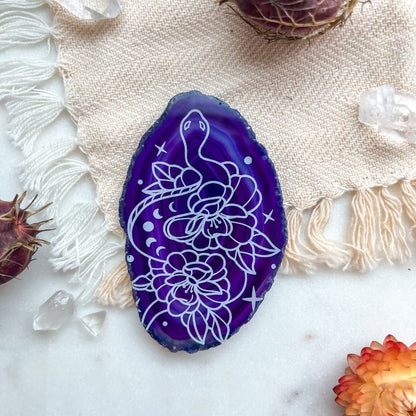 "Celestial Snake" Spooky Halloween Agate Slice