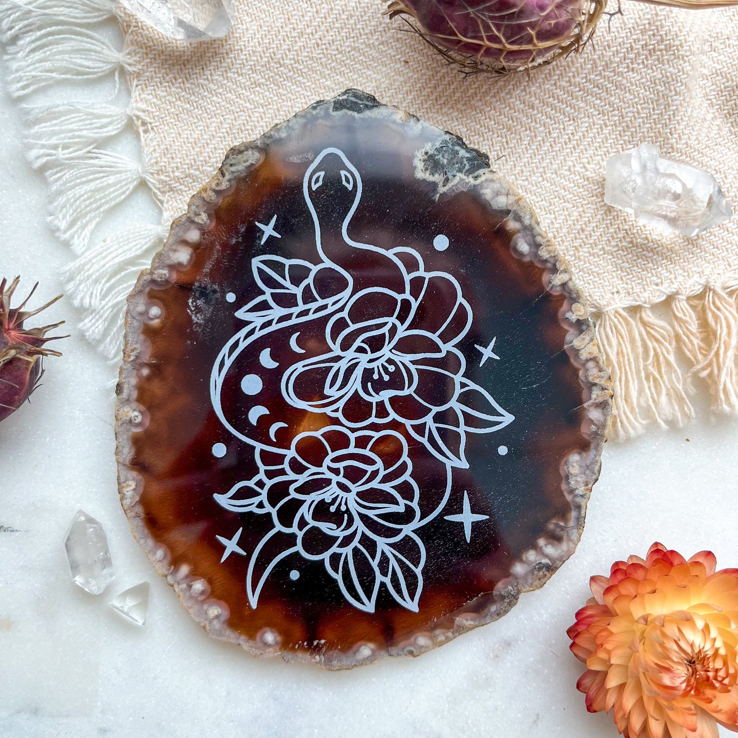 "Celestial Snake" Spooky Halloween Agate Slice