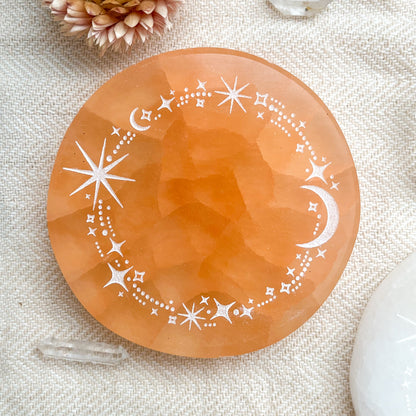 NEW Celestial Moon Selenite Cleansing & Charging Disk