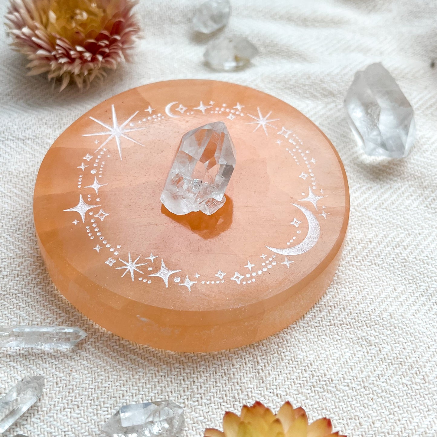 NEW Celestial Moon Selenite Cleansing & Charging Disk