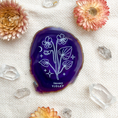 Birth Flower Agate Slices All Months