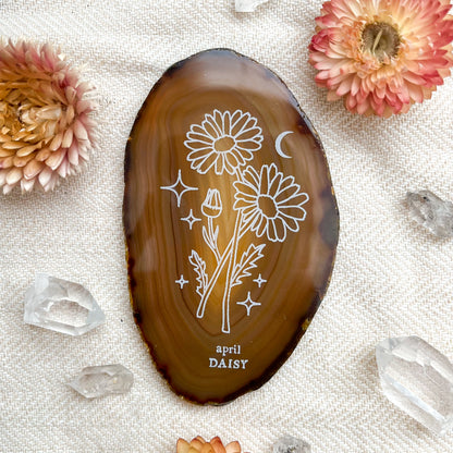 Birth Flower Agate Slices All Months