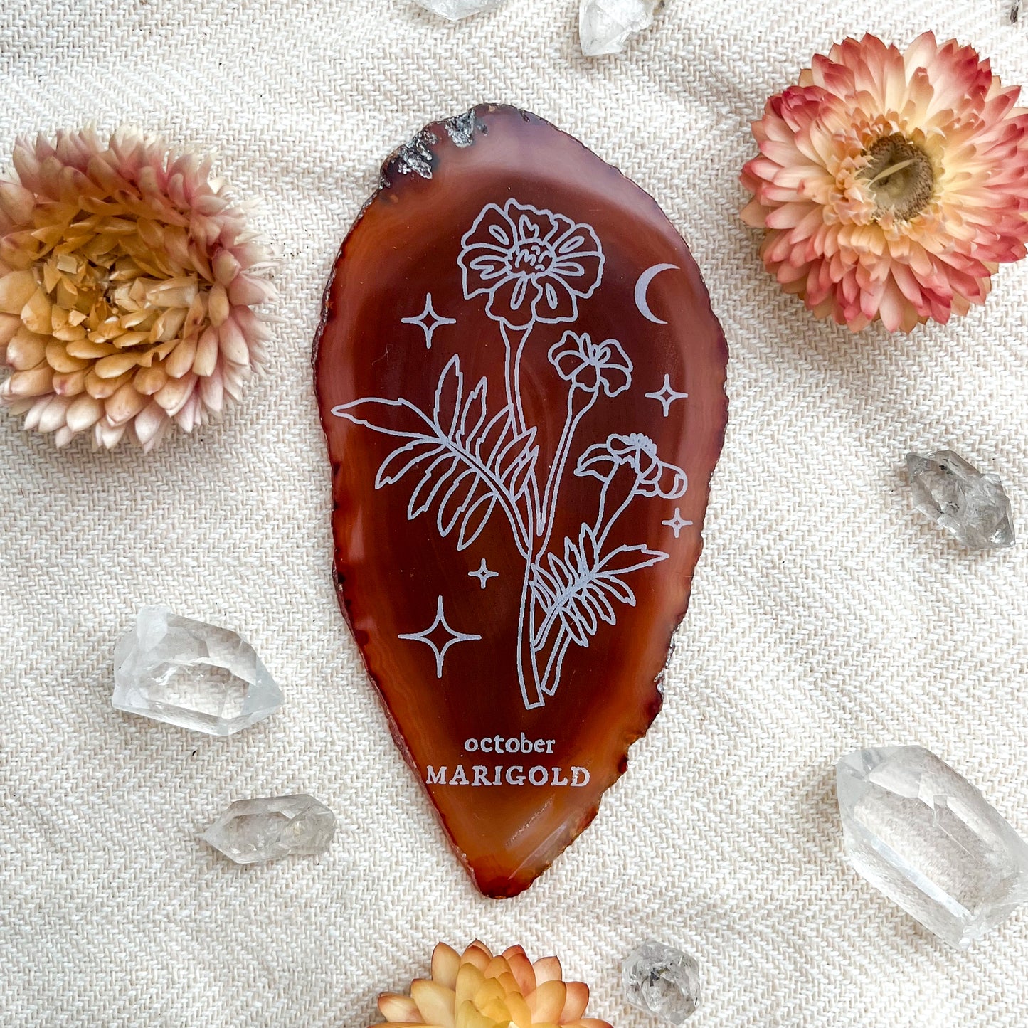 Birth Flower Agate Slices All Months