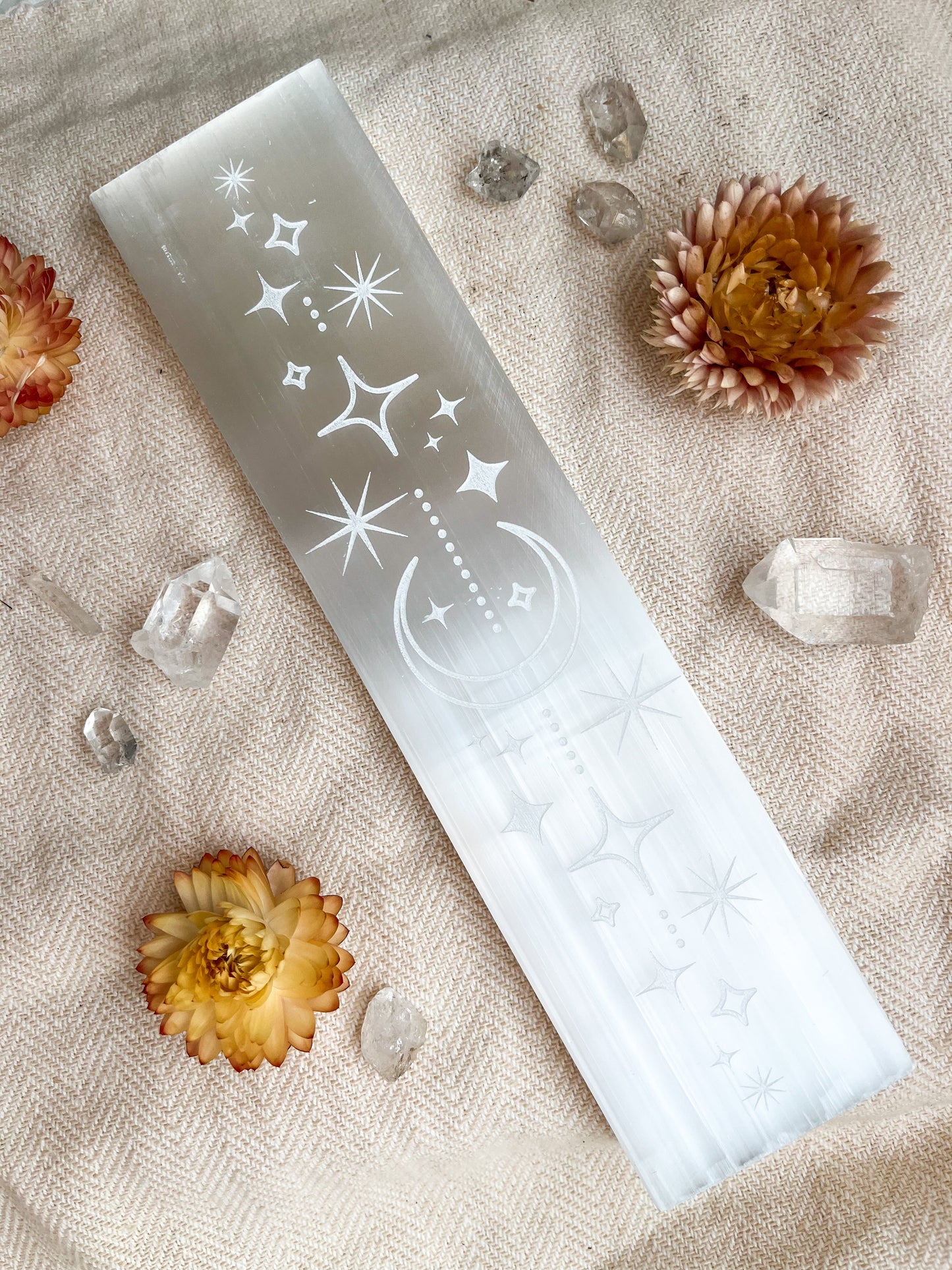 NEW Celestial Moon Selenite Cleansing & Charging Rectangle