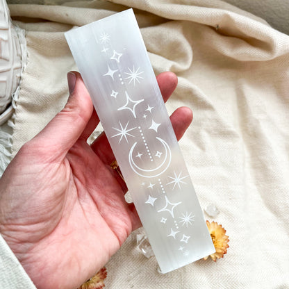 NEW Celestial Moon Selenite Cleansing & Charging Rectangle