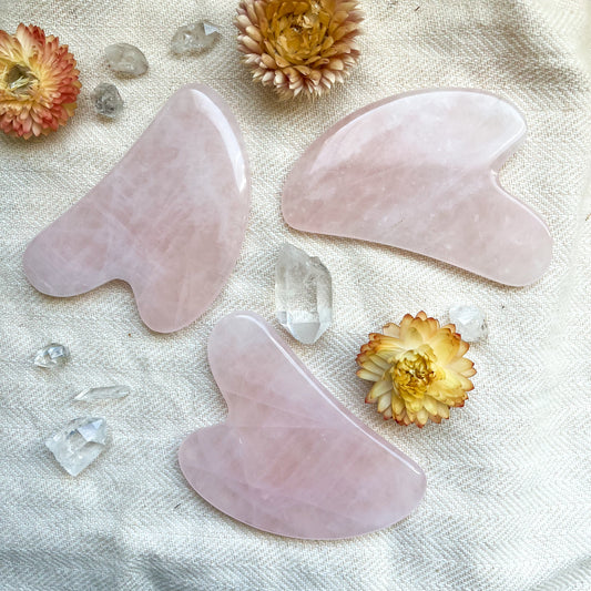 Rose Quartz Gua Sha Facial Massage Tool