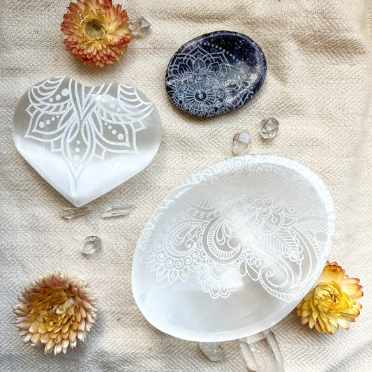 Peaceful Heart Gift Bundle Bowl + Heart+ Worry Stone