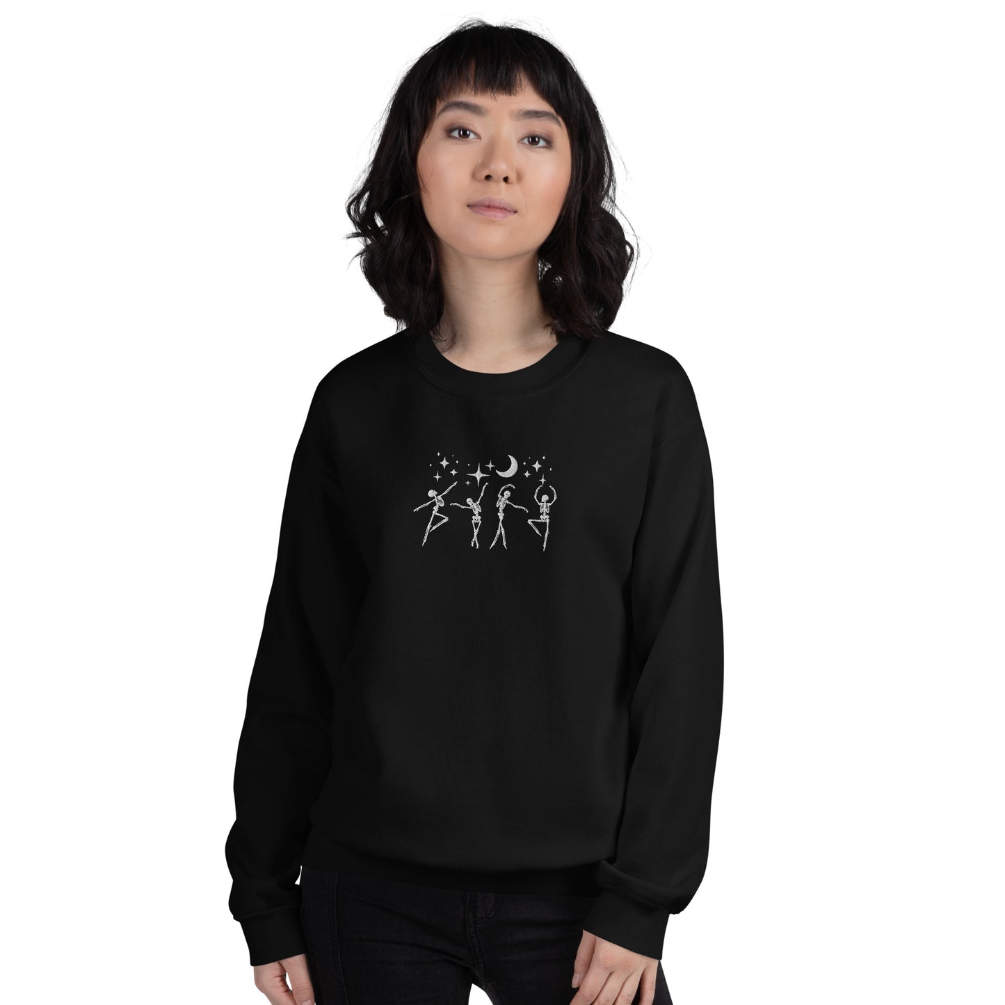 "Dancing Skeletons" Embroidered Halloween Spooky Crewneck Sweatshirt *Free Shipping*